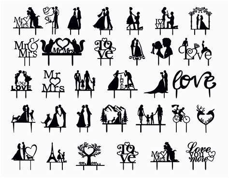Download 172+ Wedding Cake Toppers Cut Files